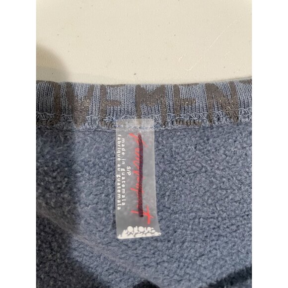 Free People Movement S/P Blue Cropped Pullover Sweatshirt100%Cotton Long Sleeve - Picture 12 of 15